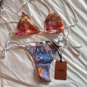 Missoni Multicolor Chevron Print Triangle Bikini - Orange, Purple, Blue